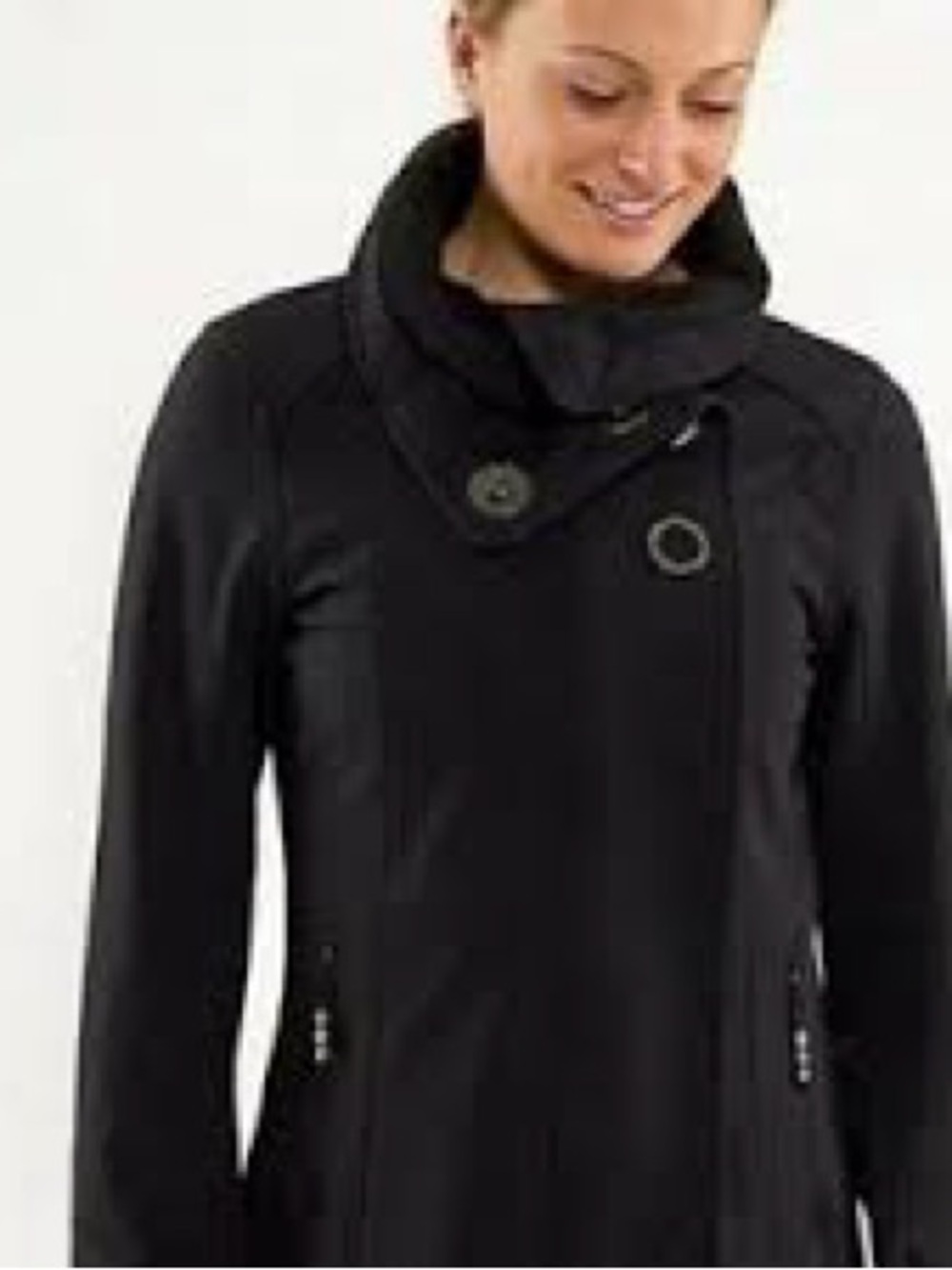 Lululemon Audrey Black Women's Asymmetrical Collar Coat - Brand